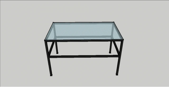square glass table 3D Model .c4d .max .obj .3ds .fbx .stl .blend