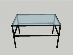 square glass table 3D 模型
