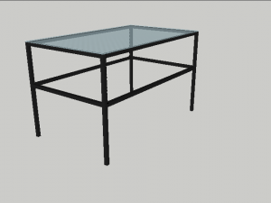 square glass table Modelo 3D