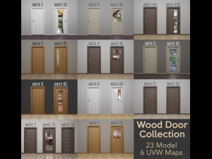 wood door collection 3D Model