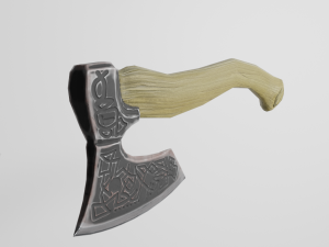 Axe with runes 3D Model