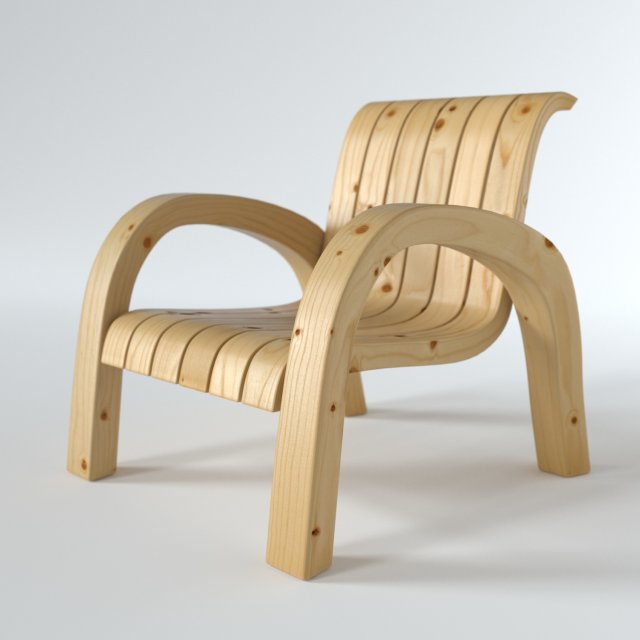wood chair 3D 模型 .c4d .max .obj .3ds .fbx .stl .blend 