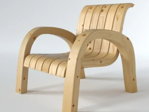drewniane krzesło Model 3D