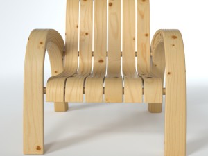 wood chair 3D 模型