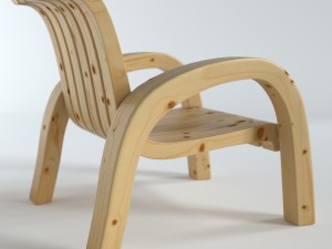 wood chair 3D 模型