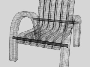 wood chair 3D 模型