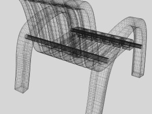 wood chair 3D 模型
