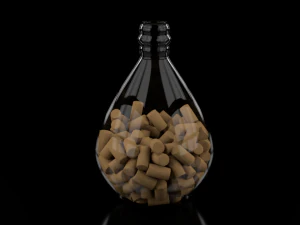 병과 코르크 3D 모델