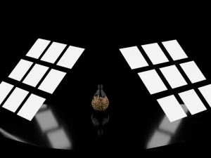 बोतल और कॉर्क 3D मॉडल