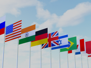 11 flags collection Model 3D