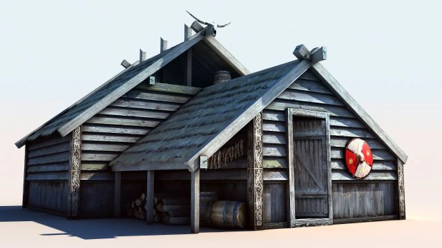 viking house 2 3D Model .c4d .max .obj .3ds .fbx .stl .blend 