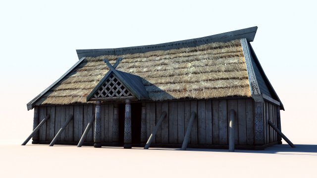 viking house 3 longhouse 3Dモデル .c4d .max .obj .3ds .fbx .stl .blend 