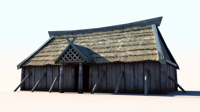 viking house 3 longhouse 3D Model .c4d .max .obj .3ds .fbx .stl .blend
