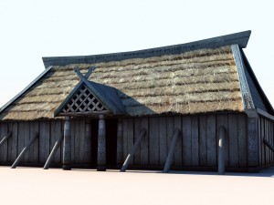 viking house 3 longhouse Modèle 3D