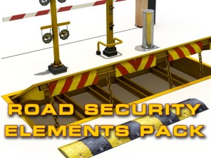 road security elements pack Modelo 3D