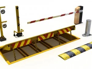 Road security elements pack 3D Model