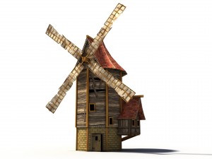 cartoon low poly windmill 3Dモデル