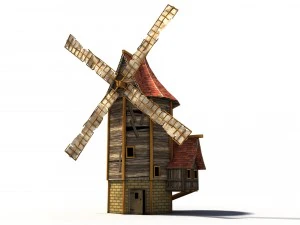 Cartoon-Low-Poly-Windm&uuml;hle 3D Modell