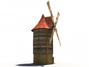 cartoon low poly windmill 3D-Modell