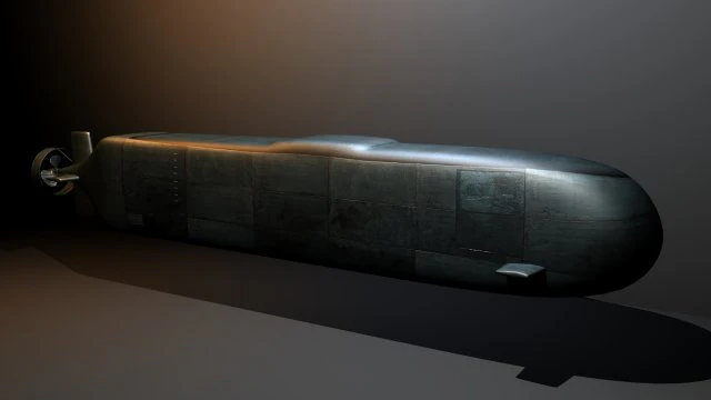 military mini sub 3D Model .c4d .max .obj .3ds .fbx .stl .blend 