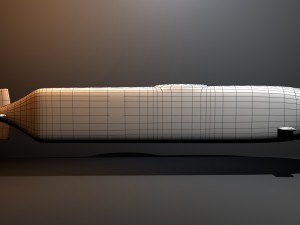military mini sub 3D 模型
