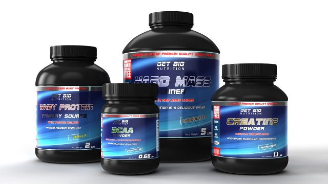 nutrition supplements pack Modèle 3D .c4d .max .obj .3ds .fbx .stl .blend