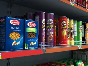 Supermarket shelves pack 3D Model