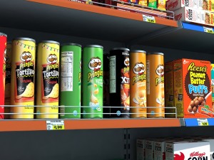 supermarket shelves pack 3Dモデル