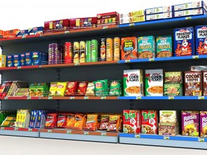 Supermarket shelves pack 3D Model