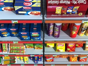 supermarket shelves pack 3Dモデル
