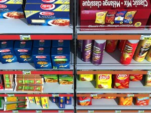 Supermarket shelves pack 3D Model