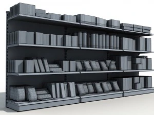 Supermarket shelves pack 3D Model