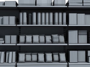 supermarket shelves pack 3Dモデル