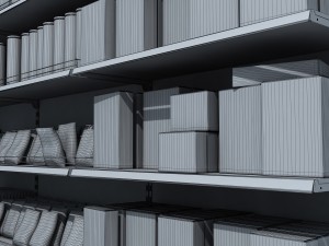 supermarket shelves pack 3Dモデル