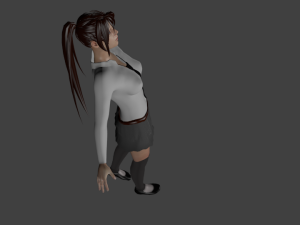 rigged and game ready school girl with coat Modello 3D