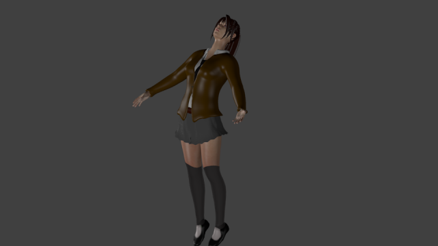 rigged and game ready school girl with coat Modello 3D .c4d .max .obj .3ds .fbx .stl .blend 