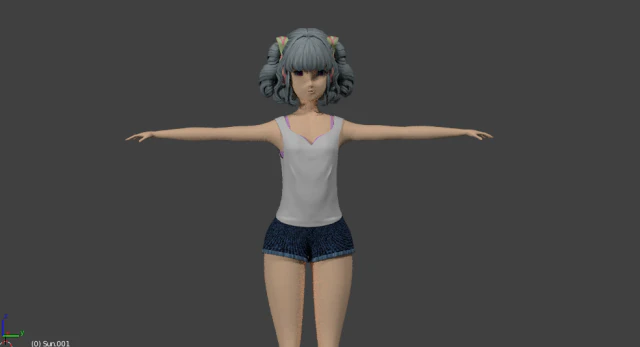 casual manga girl with cool hairstyle 3D Model .c4d .max .obj .3ds .fbx .stl .blend 