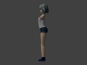 casual manga girl with cool hairstyle 3D 모델