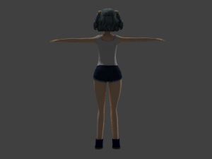 casual manga girl with cool hairstyle 3D 모델