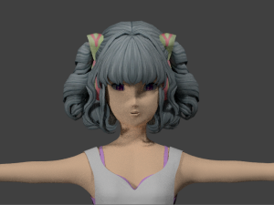 casual manga girl with cool hairstyle 3D 모델