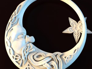 ethnic ornament set - sun and moon Modelo 3D