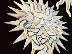 ethnic ornament set - sun and moon Modelo 3D
