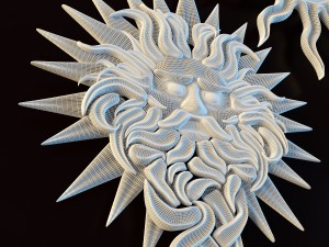 ethnic ornament set - sun and moon Modelo 3D