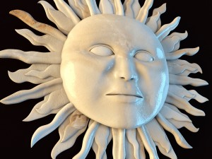 ethnic ornament set - sun and moon Modelo 3D