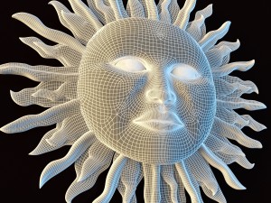ethnic ornament set - sun and moon Modelo 3D
