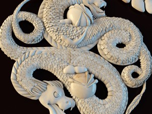 ethnic ornament set - yin yang 3D मॉडल