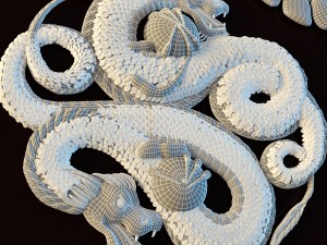 ethnic ornament set - yin yang 3D मॉडल