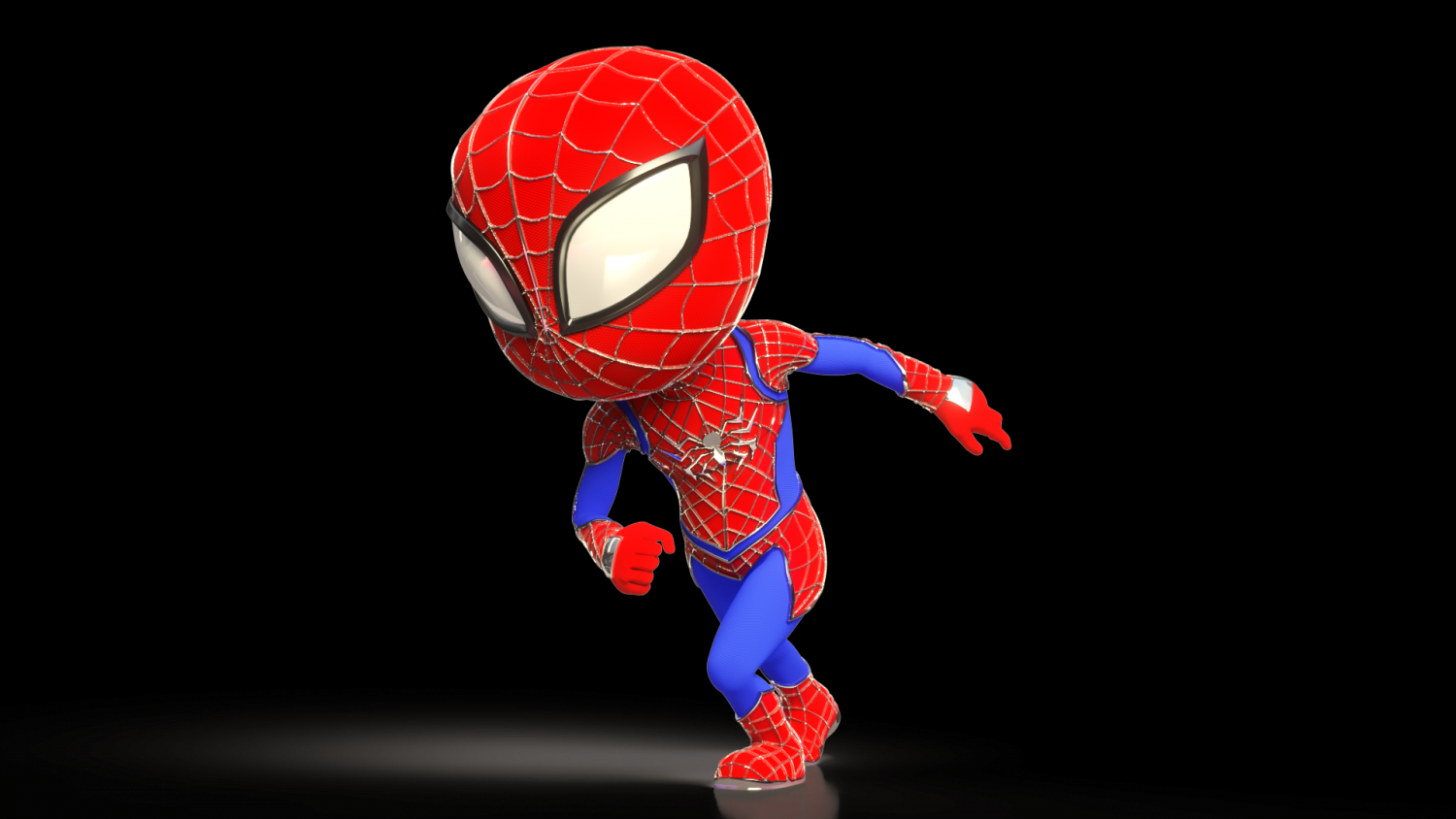 Mini Spiderman 3D Model in Cartoon 3DExport