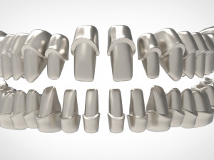 dental anatomy library with thimble crowns - azure Model do druku 3D