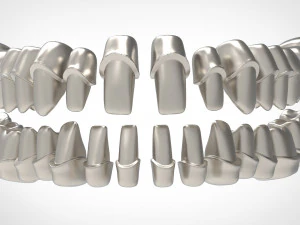 dental anatomy library with thimble crowns - azure 3D Print Model